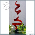 Fashion Red Ribbon Sculpture Decorative Stainless Steel Table Statue